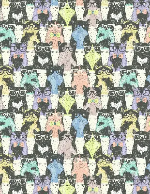 Verduisterend stoffen rolgordijn met kattenprint