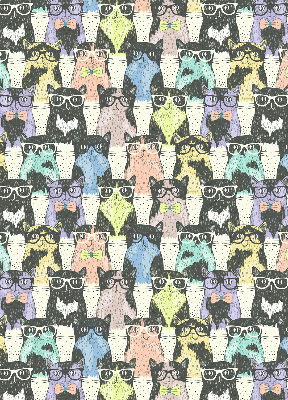 Verduisterend stoffen rolgordijn met kattenprint