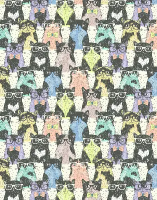Verduisterend stoffen rolgordijn met kattenprint