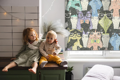 Verduisterend stoffen rolgordijn met kattenprint