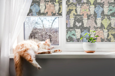 Verduisterend stoffen rolgordijn met kattenprint