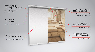 Verduisterend raamrolgordijn voor binnen met 3D houten patroon