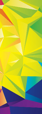 Binnenshuis verduisterend rolgordijn in een kleurrijk origami-patroon