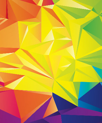 Binnenshuis verduisterend rolgordijn in een kleurrijk origami-patroon