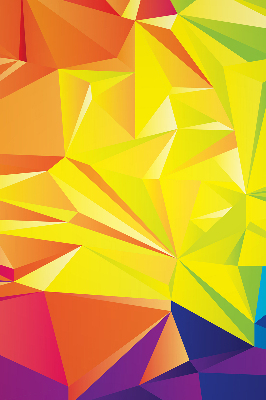 Binnenshuis verduisterend rolgordijn in een kleurrijk origami-patroon