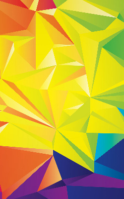 Binnenshuis verduisterend rolgordijn in een kleurrijk origami-patroon