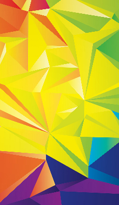 Binnenshuis verduisterend rolgordijn in een kleurrijk origami-patroon