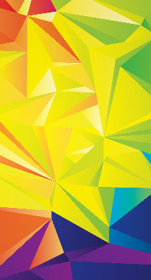 Binnenshuis verduisterend rolgordijn in een kleurrijk origami-patroon