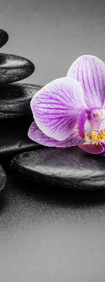 Verduisterend binnengordijn met orchidee op stenen