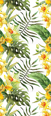 Verduisterend rolgordijn voor raam in gele bloemprint