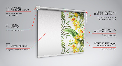 Verduisterend rolgordijn voor raam in gele bloemprint