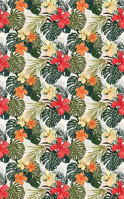 Verduisterend rolgordijn voor balkondeur met tropische bloemen en bladeren