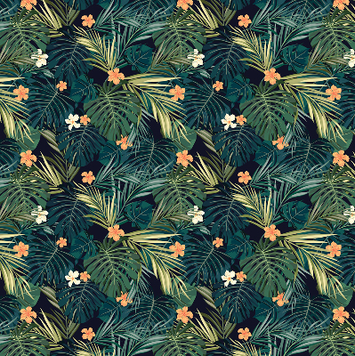 Verduisterend raamrolgordijn voor binnen met tropische bladeren en bloemen