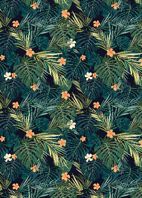 Verduisterend raamrolgordijn voor binnen met tropische bladeren en bloemen