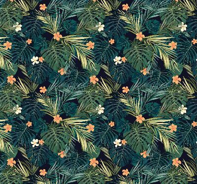 Verduisterend raamrolgordijn voor binnen met tropische bladeren en bloemen