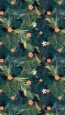 Verduisterend raamrolgordijn voor binnen met tropische bladeren en bloemen