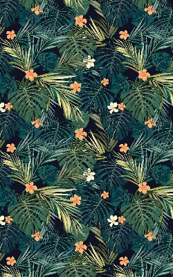 Verduisterend raamrolgordijn voor binnen met tropische bladeren en bloemen