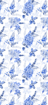 Binnenshuis verduisterend rolgordijn met blauwe bloemen