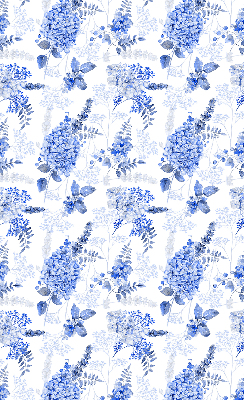 Binnenshuis verduisterend rolgordijn met blauwe bloemen