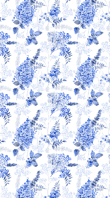 Binnenshuis verduisterend rolgordijn met blauwe bloemen