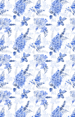 Binnenshuis verduisterend rolgordijn met blauwe bloemen