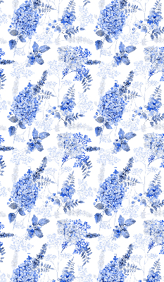 Binnenshuis verduisterend rolgordijn met blauwe bloemen