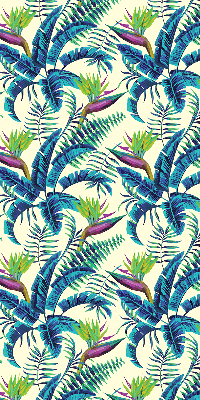 Verduisterend rolgordijn voor raam in tropische plantenprint