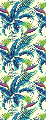 Verduisterend rolgordijn voor raam in tropische plantenprint
