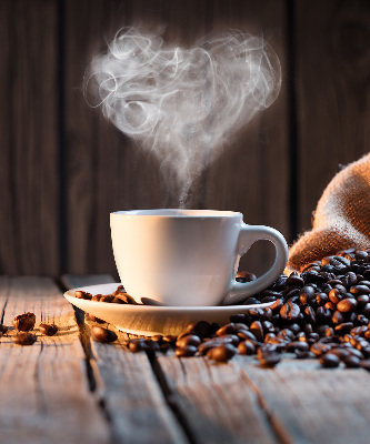 Verduisterend binnengordijn een kopje koffie