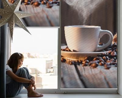 Verduisterend binnengordijn een kopje koffie