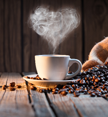Verduisterend binnengordijn een kopje koffie