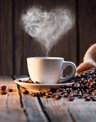 Verduisterend binnengordijn een kopje koffie
