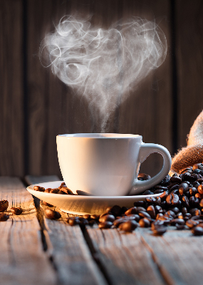 Verduisterend binnengordijn een kopje koffie