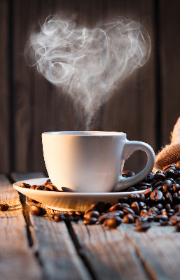 Verduisterend binnengordijn een kopje koffie