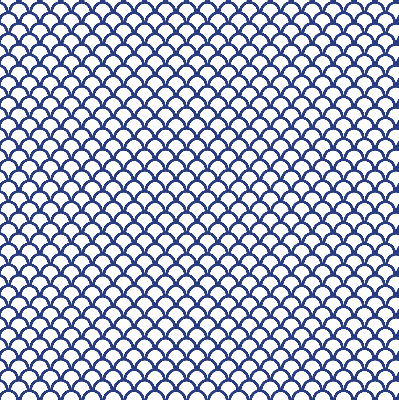 Binnenshuis verduisterend rolgordijn met blauwe schubben