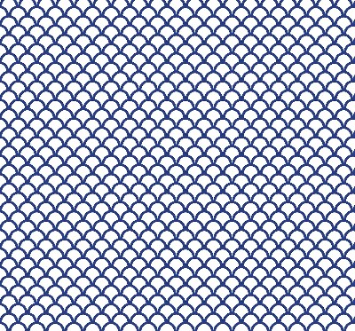 Binnenshuis verduisterend rolgordijn met blauwe schubben