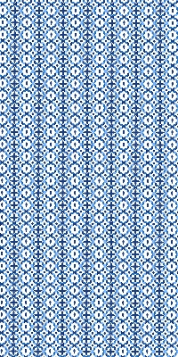Binnenshuis verduisterend rolgordijn in blauwe vormen
