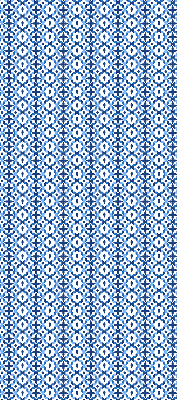 Binnenshuis verduisterend rolgordijn in blauwe vormen