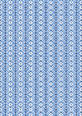 Binnenshuis verduisterend rolgordijn in blauwe vormen