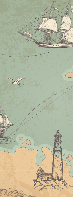 Verduisterend binnengordijn met oceaankaartprint