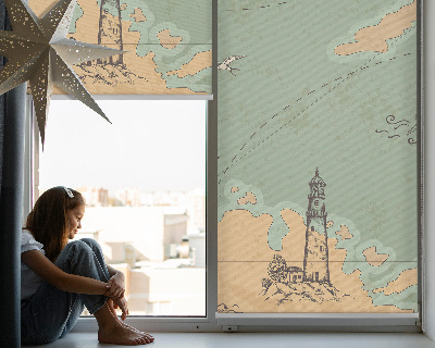 Verduisterend binnengordijn met oceaankaartprint