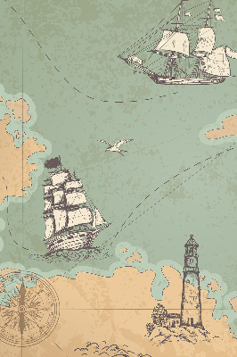 Verduisterend binnengordijn met oceaankaartprint
