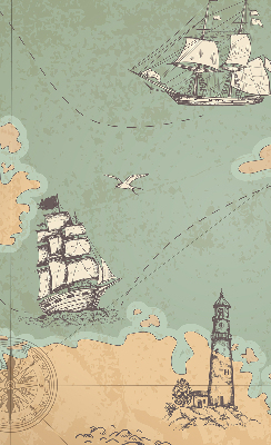 Verduisterend binnengordijn met oceaankaartprint