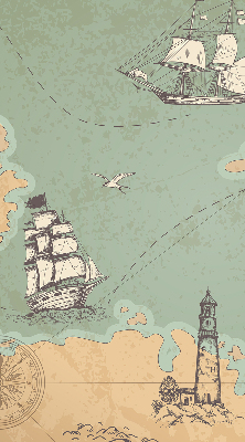 Verduisterend binnengordijn met oceaankaartprint