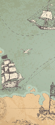 Verduisterend binnengordijn met oceaankaartprint