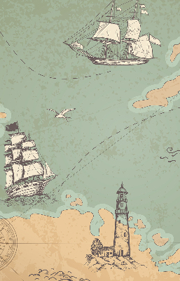 Verduisterend binnengordijn met oceaankaartprint