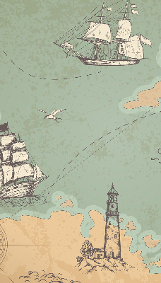 Verduisterend binnengordijn met oceaankaartprint