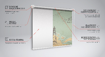 Verduisterend binnengordijn met oceaankaartprint