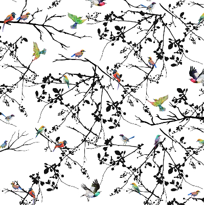 Verduisterend raamrolgordijn voor binnen met vogels op de takken