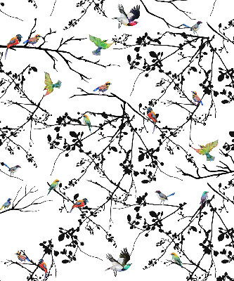 Verduisterend raamrolgordijn voor binnen met vogels op de takken